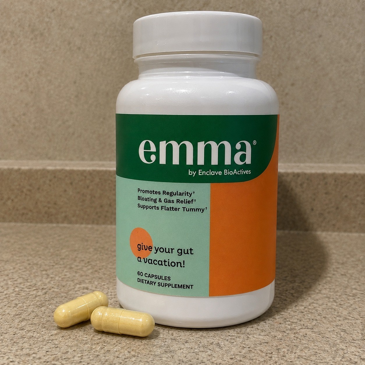Emma Gut Health Doctors Endorsed Health Formula 60 Count Capsules Gas Relief