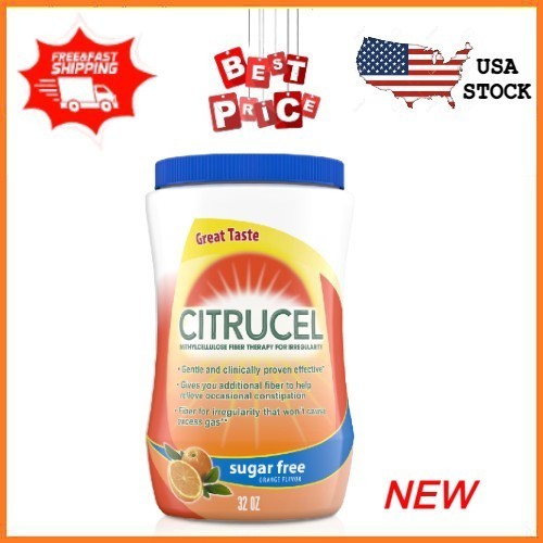 Citrucel Sugar Free Fiber Powder Occasional Constipation Relief Orange 32 Ounces
