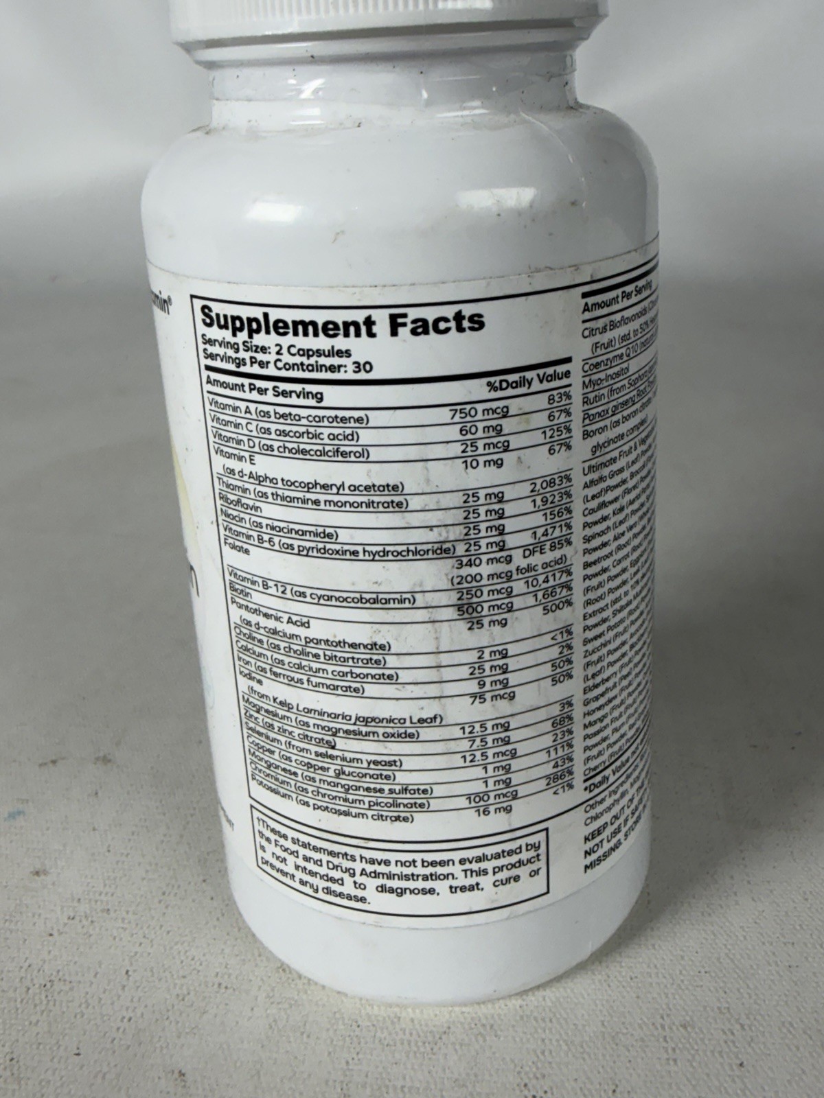 Ultimate Multivitamin Multimineral & Superfood w/ 42 Fruit and Veg. Exp:10/2028