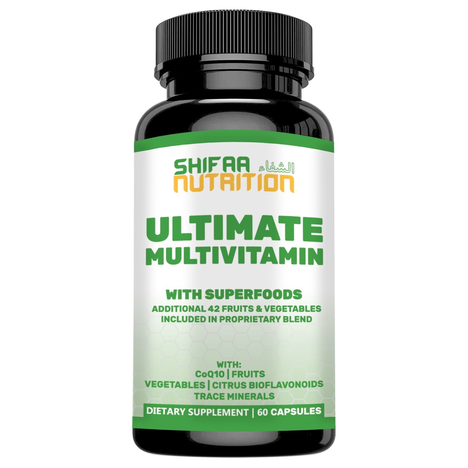 Ultimate Multivitamin, Superfood for Women & Men by SHIFAA NUTRITION,60 Capsules