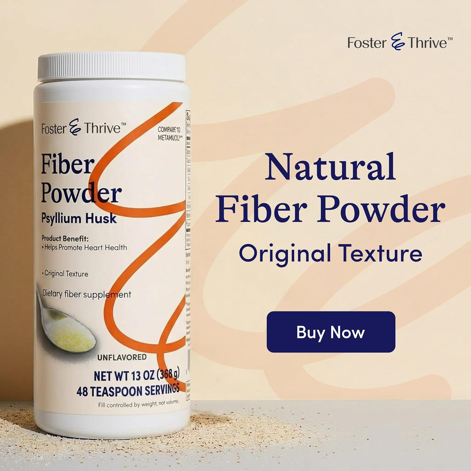 Daily Psyllium Husk Powder Supplement, 4-In-1 Fiber for Digestive Health Laxati