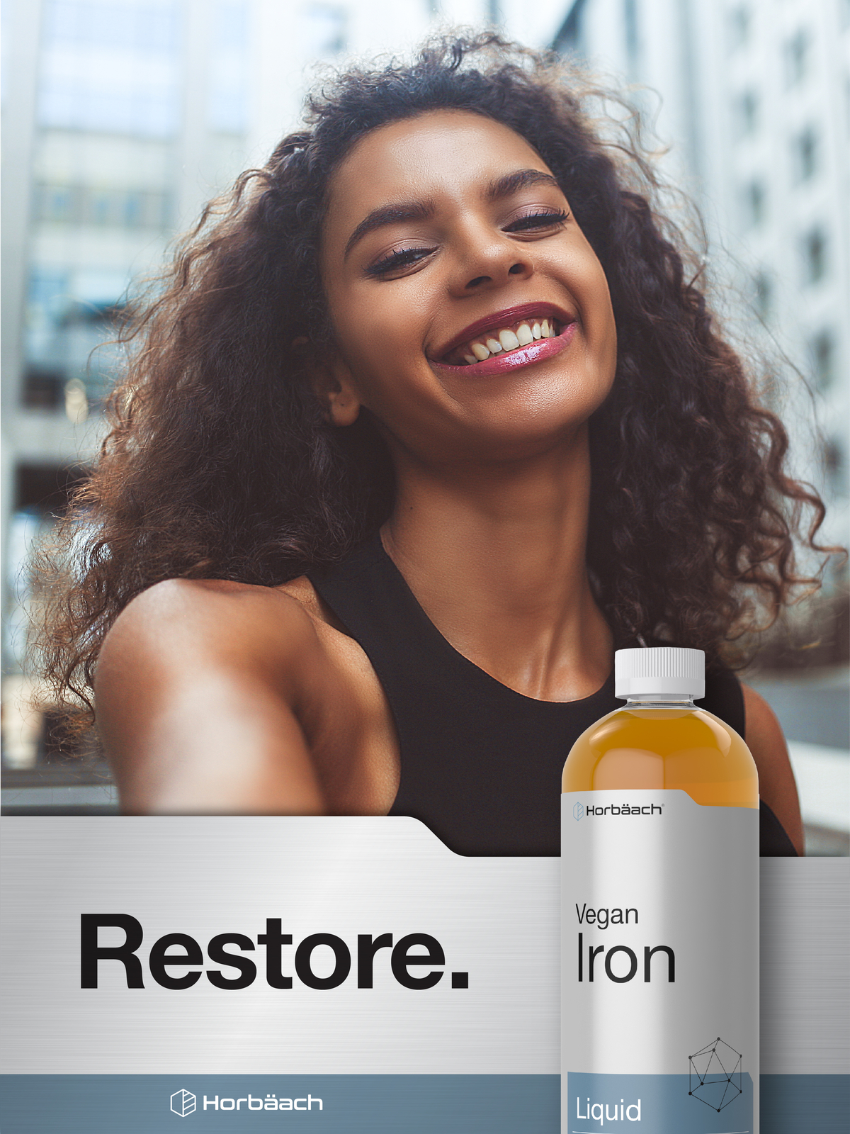 Liquid Iron Suppplement | 16 Fl Oz | Vegan | Fruit Punch Flavor | by Horbaach