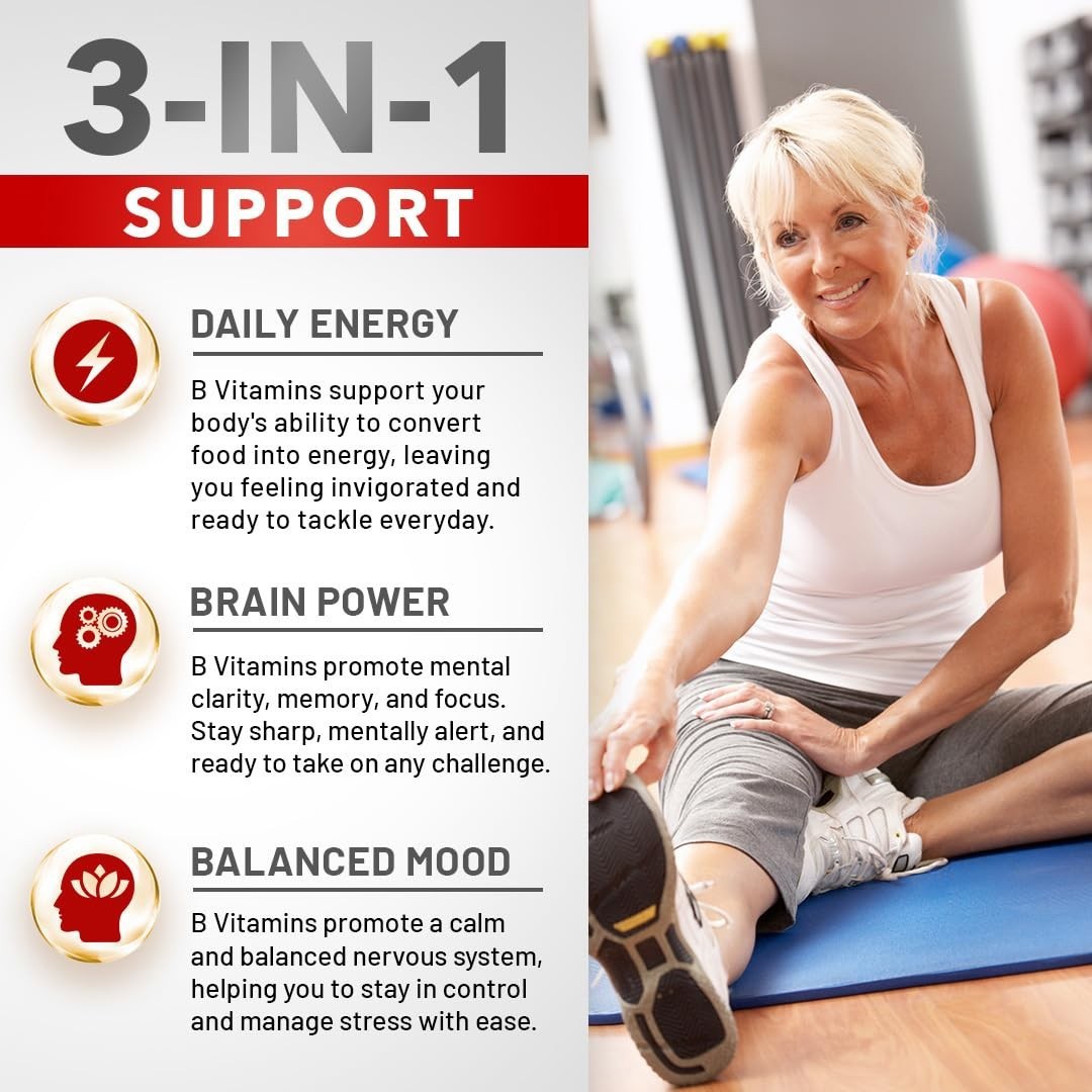 Divine Bounty Super B Complex: Essential Vitamins B1-B9 for Energy & Health