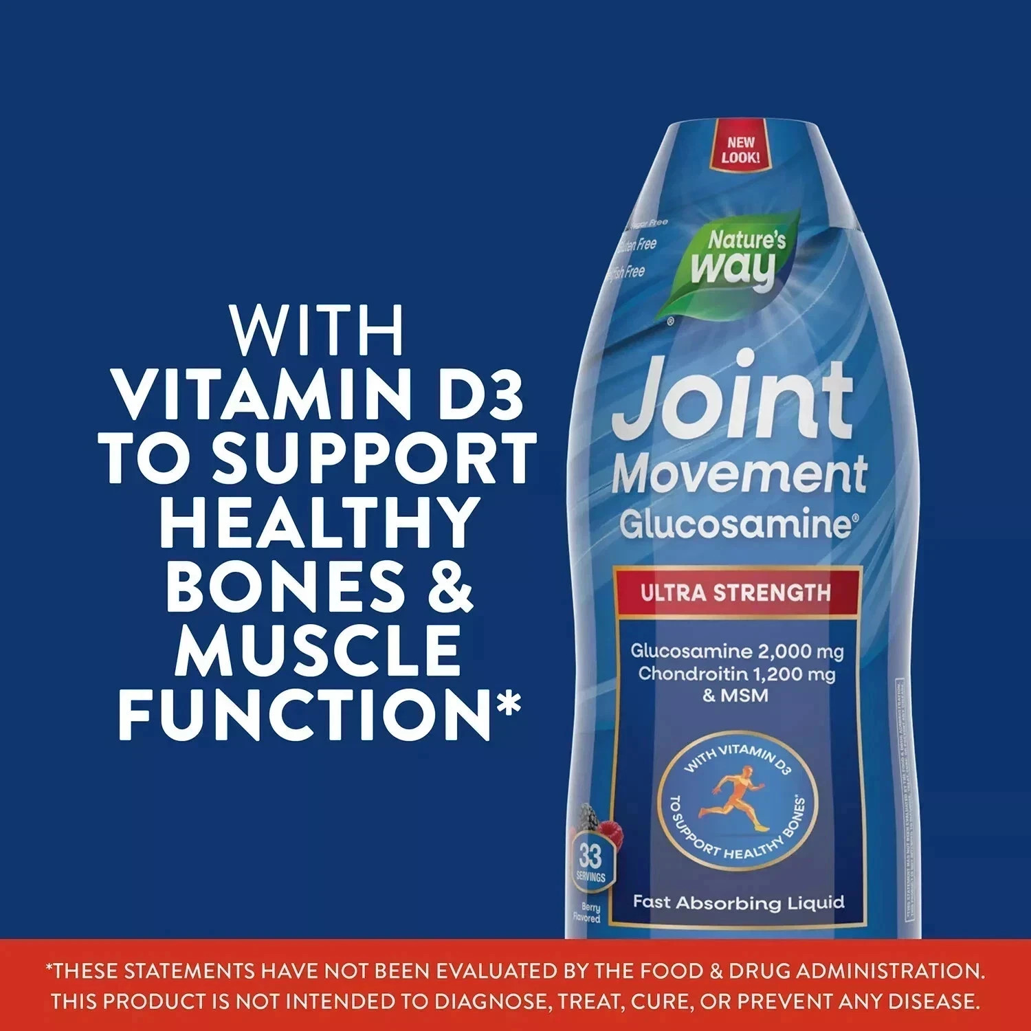 3 Pack – Nature’s Way Joint Movement Glucosamine Liquid, 33.8 fl. oz.