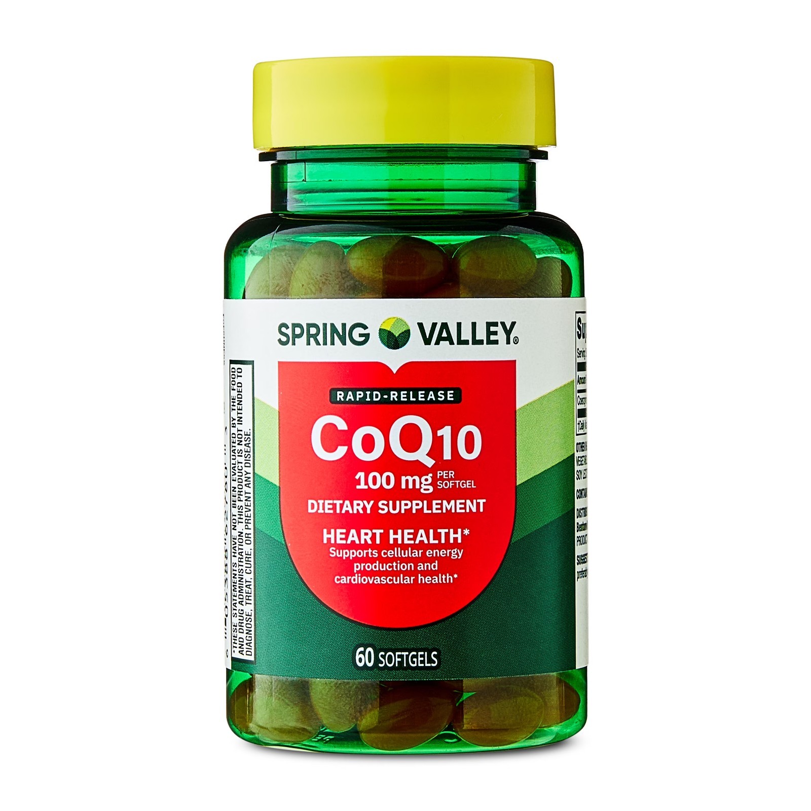 Spring Valley Rapid-Release CoQ10 Heart Health Dietary Softgels 100 mg, 60 Count