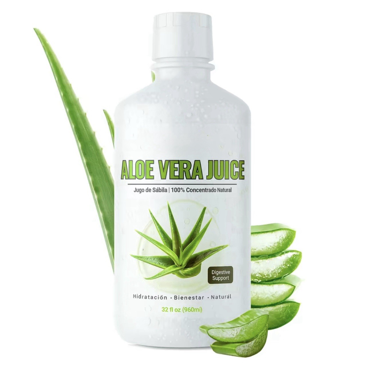 Aloe Vera Juice – 32 fl oz – Unflavored Drink 100% concentrated Jugo de Sabila
