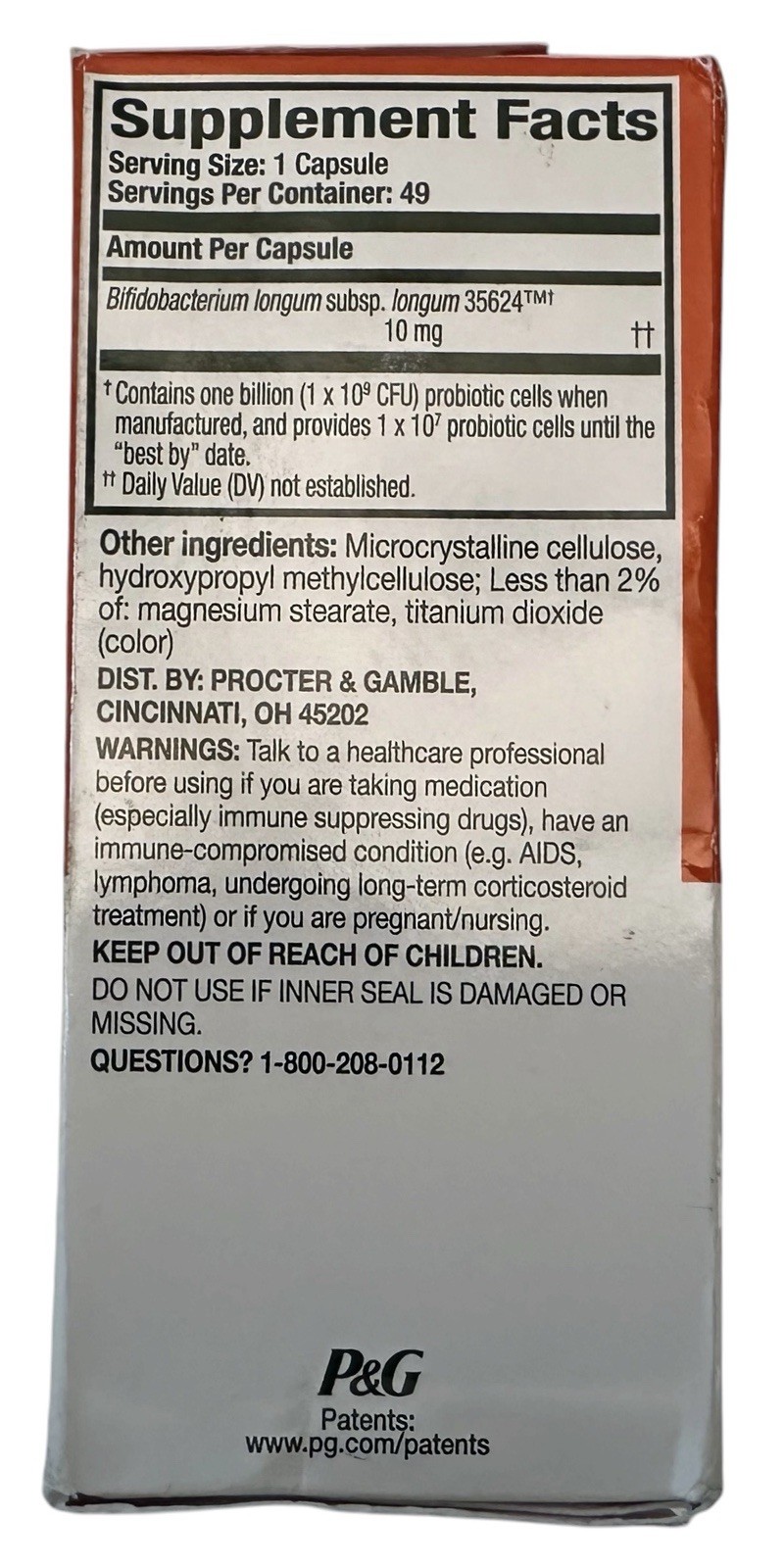 Align Probiotic Supplement Capsule – 49 Count Expires 01/2028+ Brand New In Box