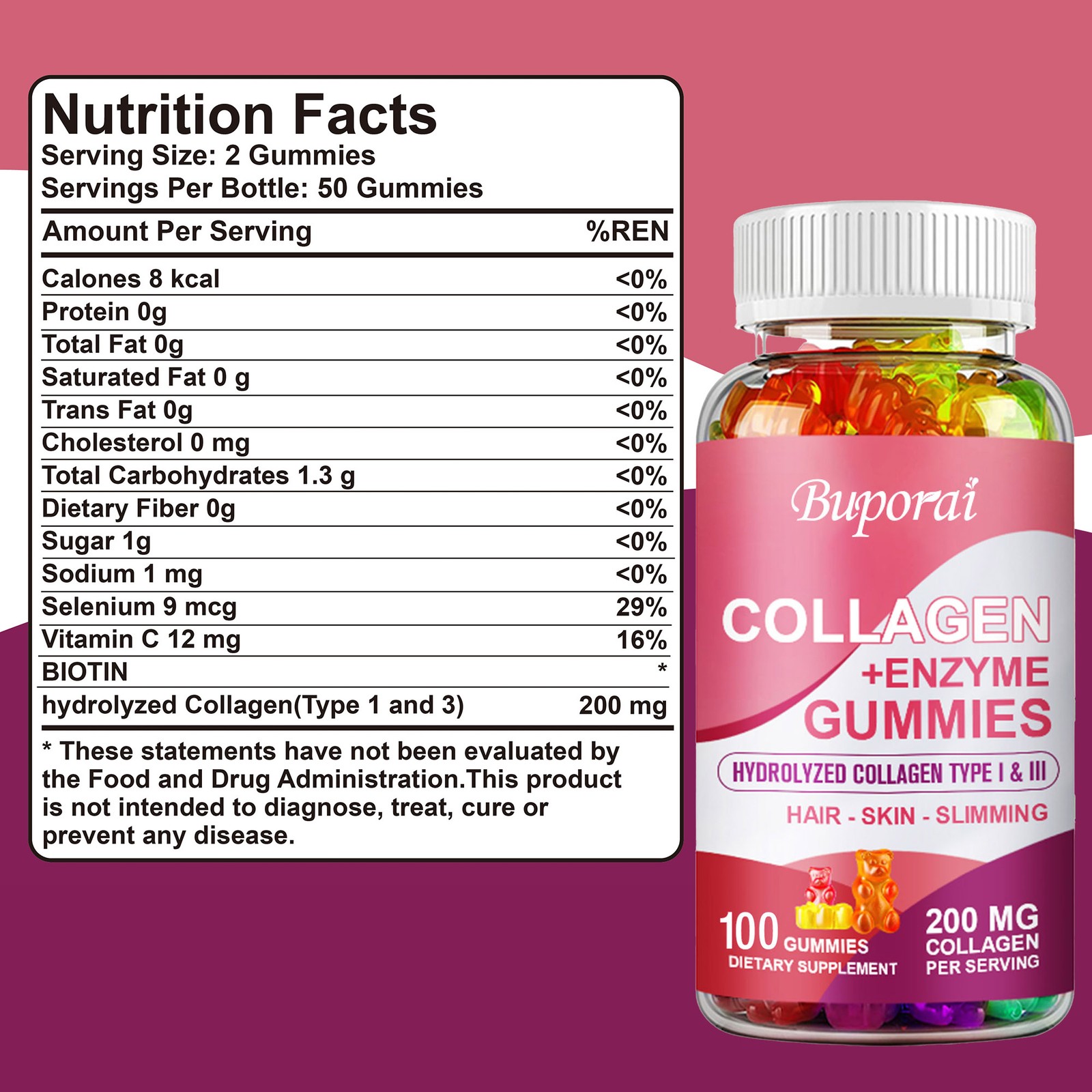 Collagen + Enzyme 100pcs – Manage Weight, Promote Intestinal & Digestive Health