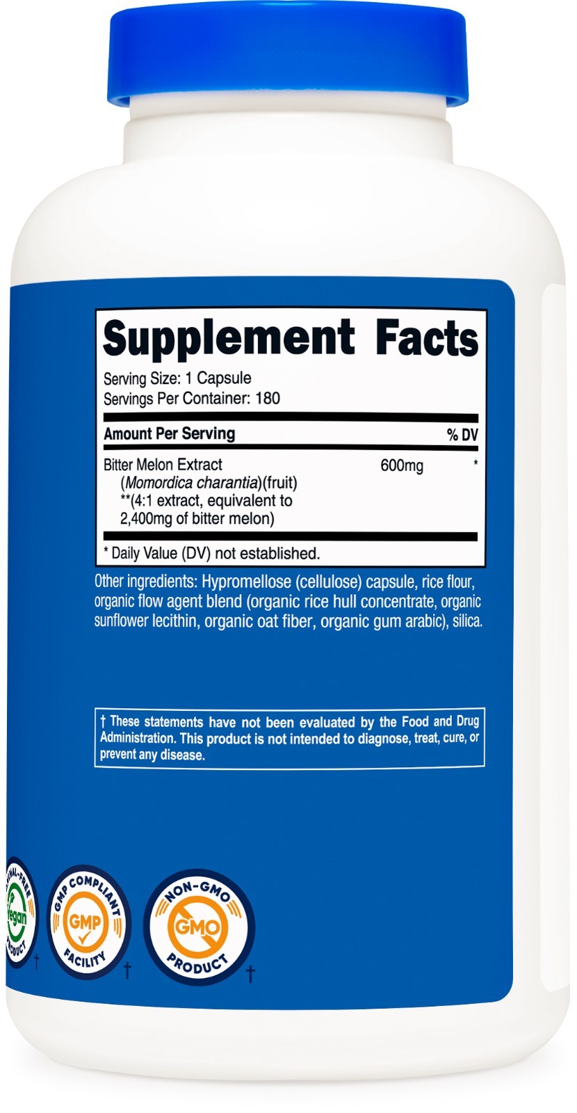 Nutricost Bitter Melon 600mg, 180 Capsules – Gluten Free, Non-GMO