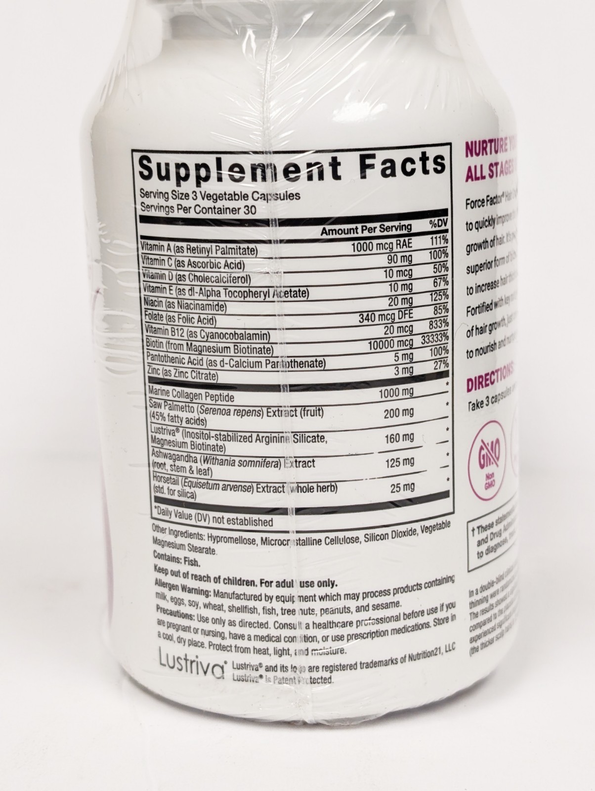 Force Factor Hair Growth Accelerator Capsules, 180 Count, Exp 10/2028