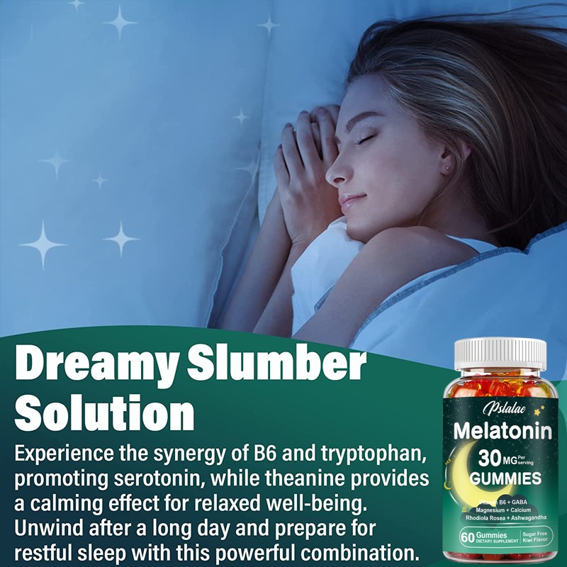 Melatonin 30mg – Sleep Aid, Relieve Stress & Anxiety – L-Theanine, Ashwagandha