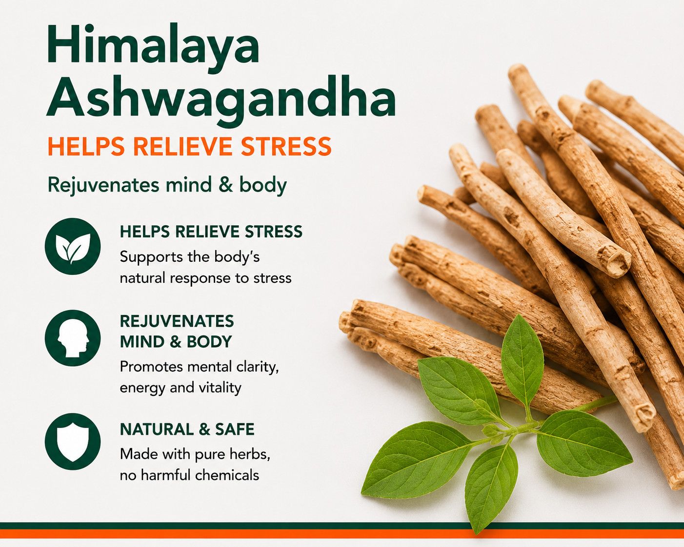 Himalaya Pure Herbs Ashwagandha 60 Tablets Stress Relief Herbal Supplement