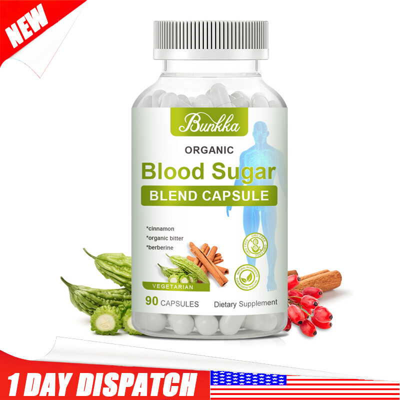 Blood Sugar Supplement with Cinnamon Berberine Organic Bitter Capsules 90 Pills