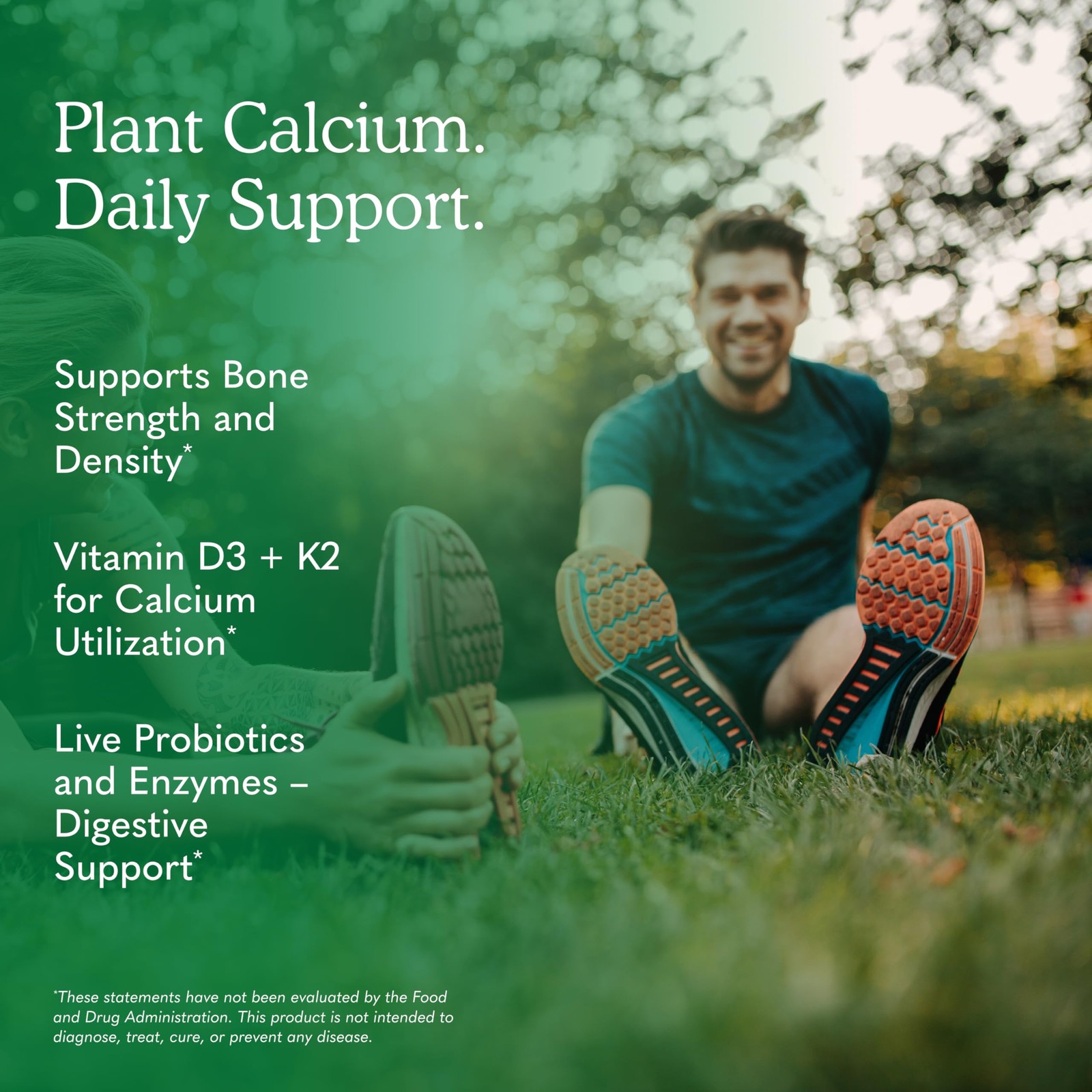 Garden of Life Raw Calcium Supplement w/ Magnesium K2 D3 C Probiotics 120 Caps