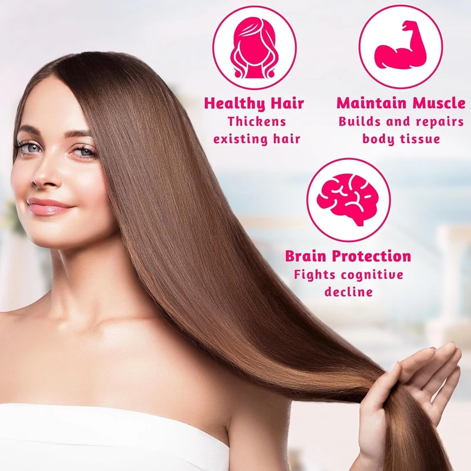 Biotin 10,000 mcg Dietary Supplement w/Zinc & Selenium to Promote Thicker Hai…