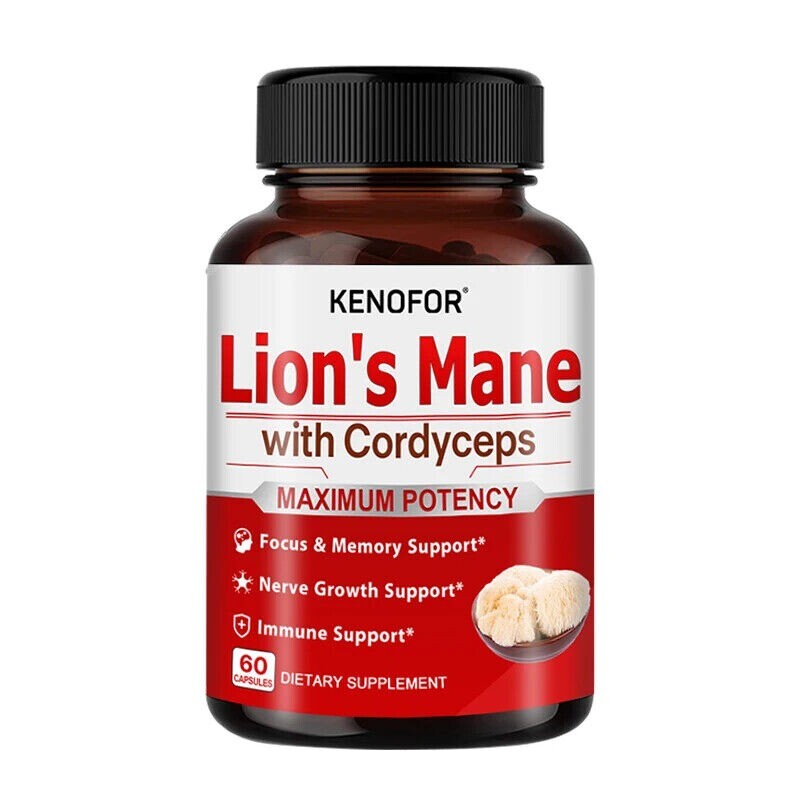 Organic Lion’s Mane Mushroom Supplement (450 mg) – 30/60/120 Capsules