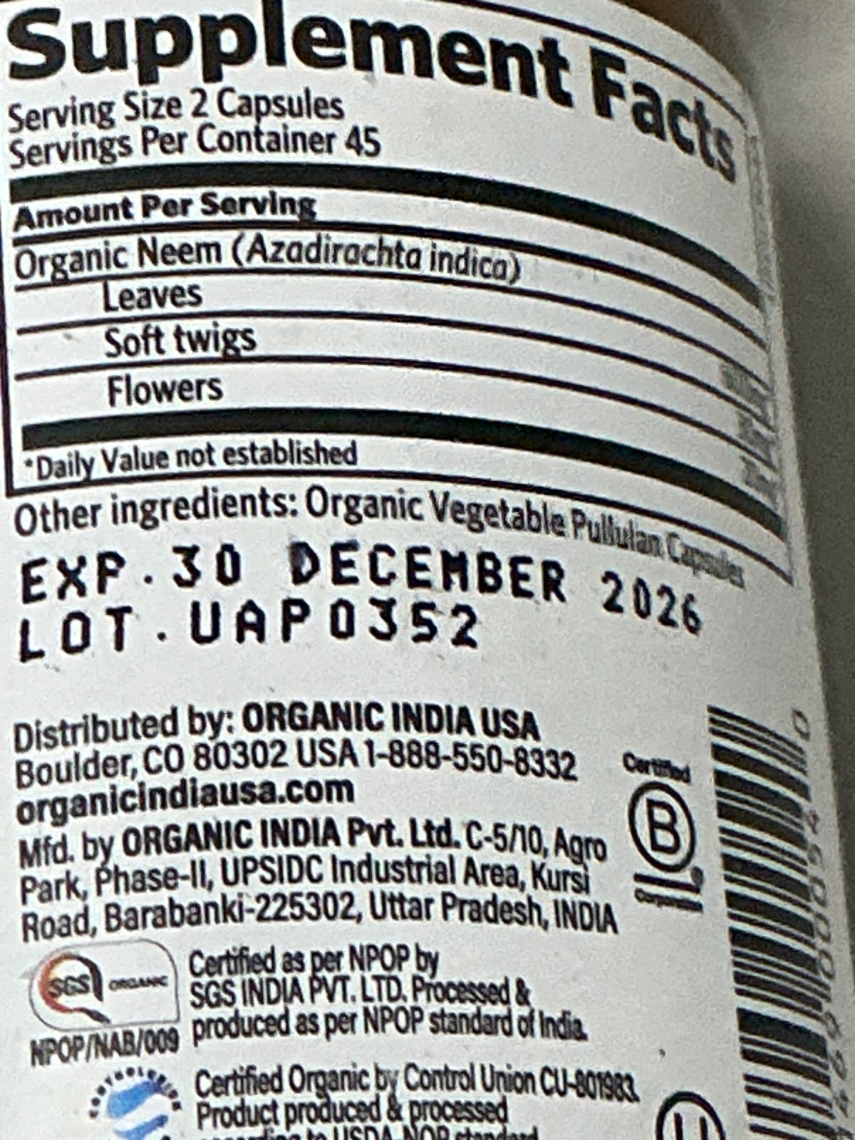 Neem Organic India
