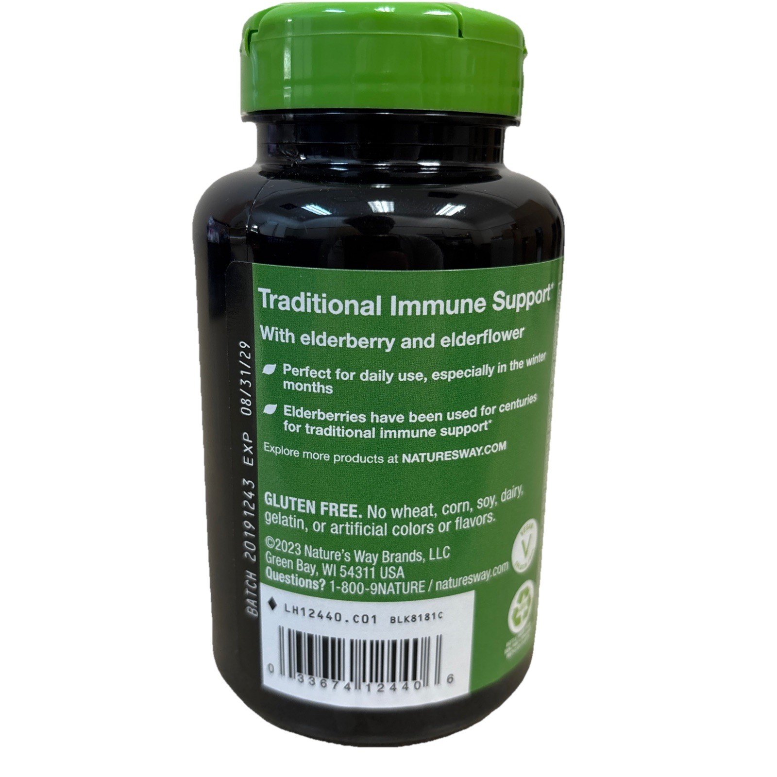 Nature’s Way Black Elderberry Immune Support – 100 VegCaps Exp 8/29