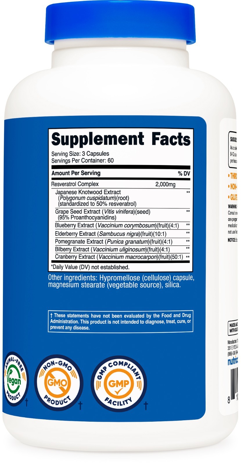 Nutricost Resveratrol Complex (2,000mg) 180 Capsules – Vegan and GMO Free