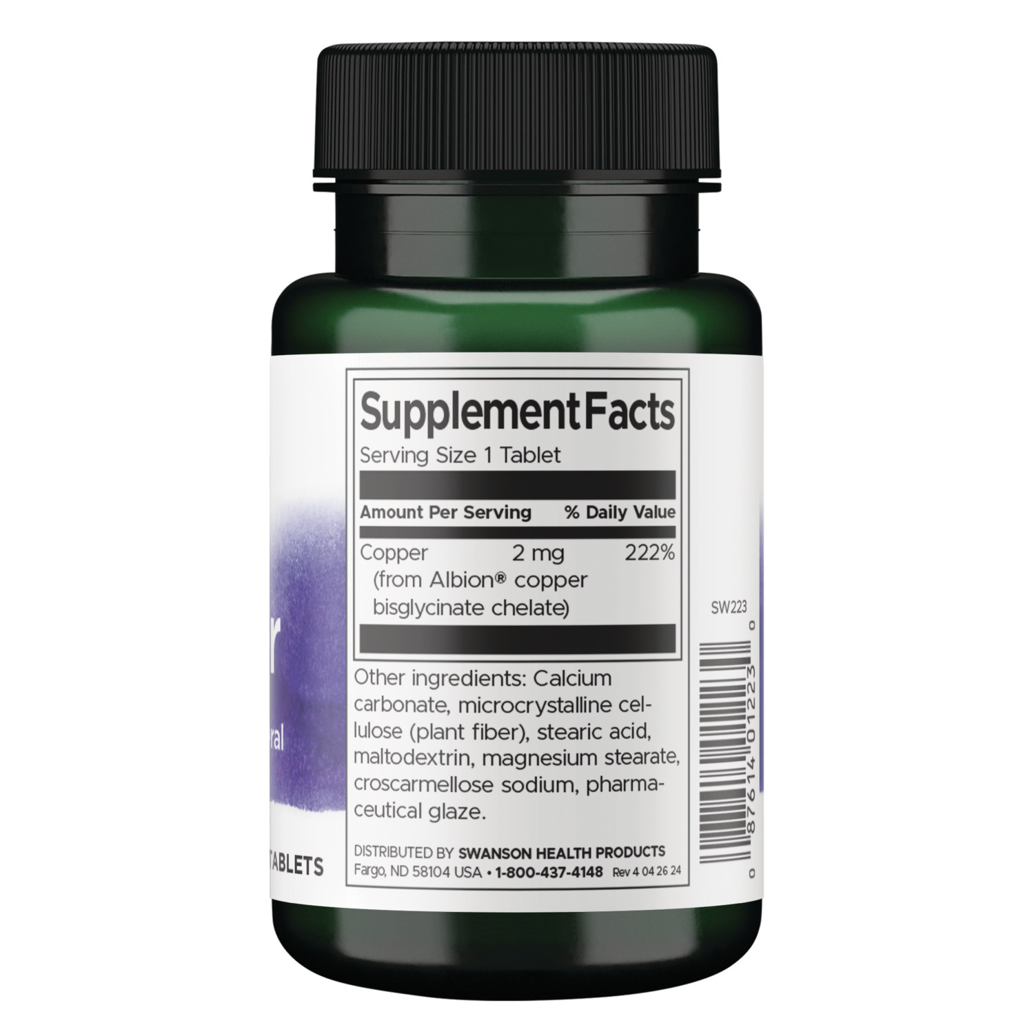 Swanson Copper Tablets, 2 mg, 300 Count