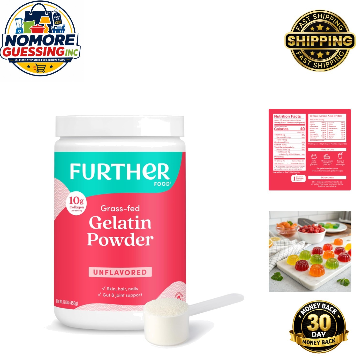 Natural Gelatin Powder – 15.87 oz Pack of Grain-Free & Keto-Friendly Gelatin