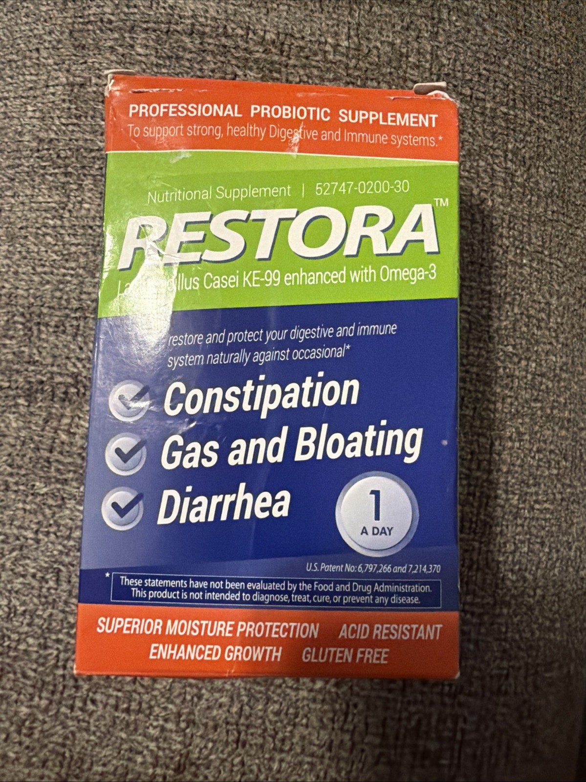 Restora Probiotic Supplement -Immunity Booster-Patented Exp 06/2027