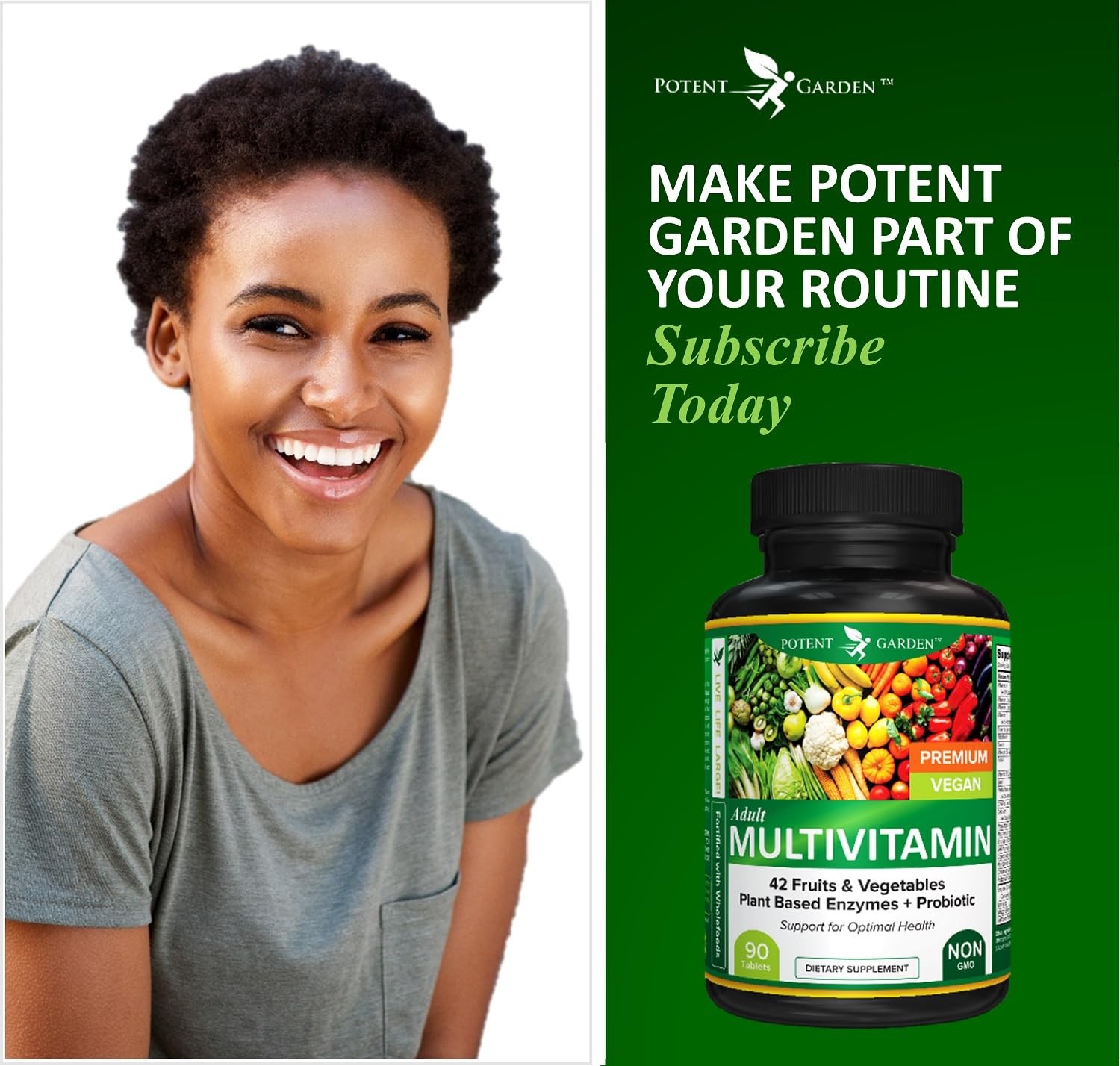 Potent Garden Adult Multivitamin for Women & Men 42 Fruits & Vegetables Plus …