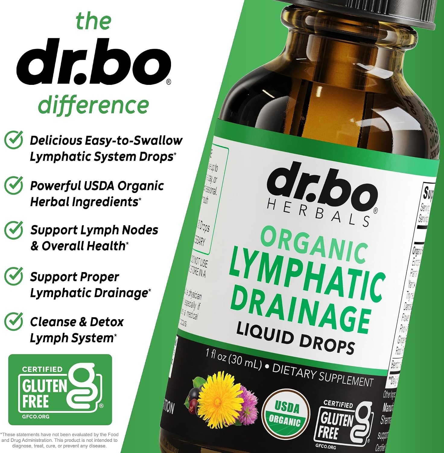 Powerful 26-in-1 Herbal Lymphatic Detox Drops – 1oz Natural Support for Adults