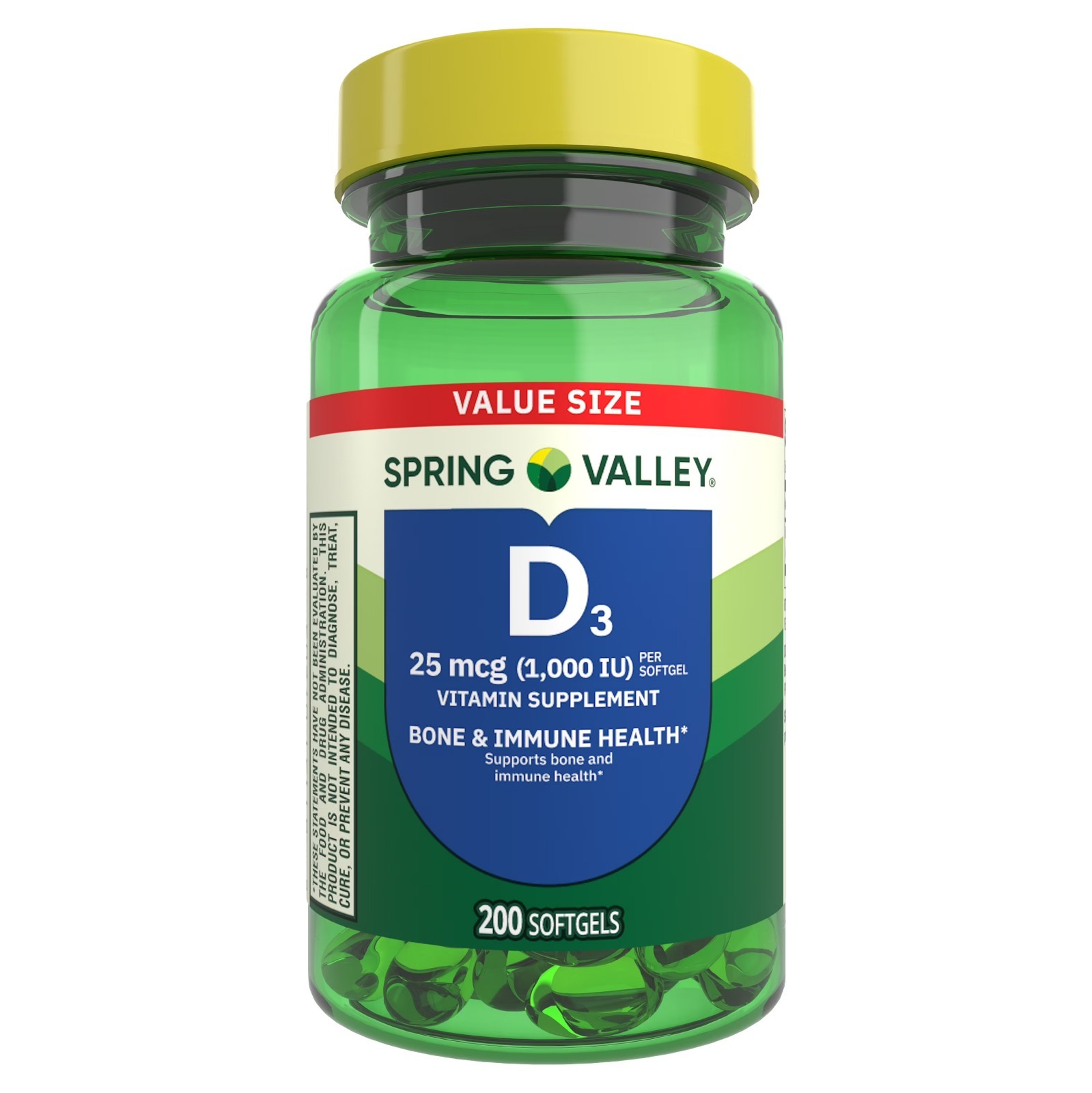 Spring Valley Vitamin D3 1000 IU Softgels, 450 Count