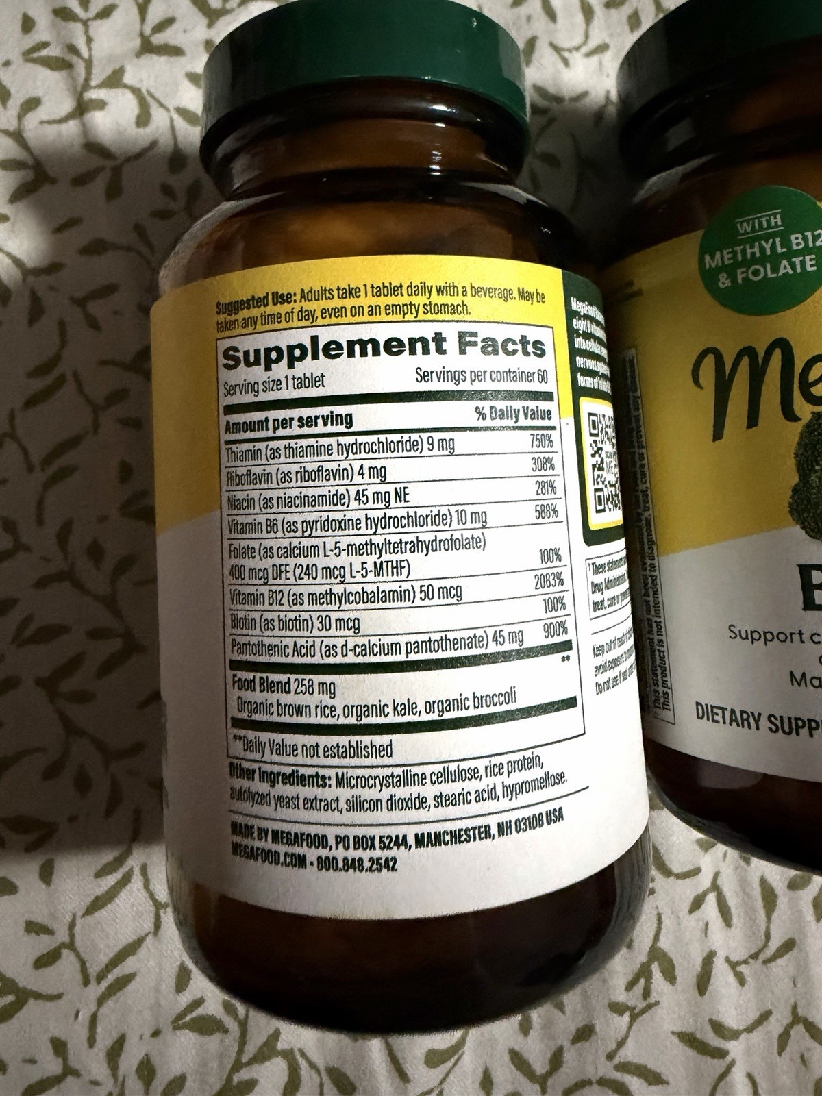 x2 MegaFood Balanced B Complex 60 Tablets (120 Total) – Exp 04/2028