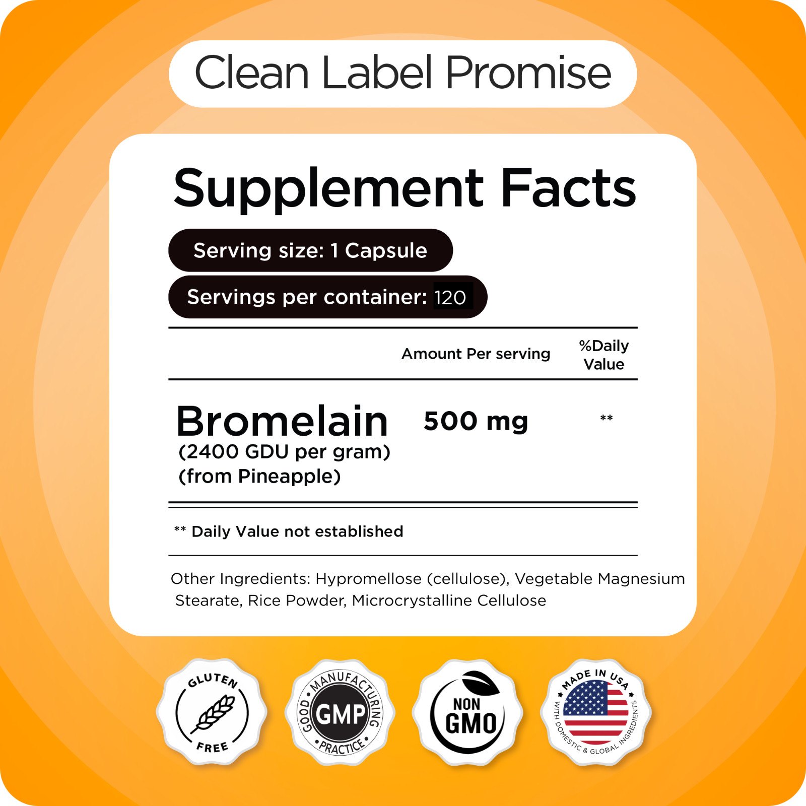 Balance Breens Bromelain 500mg, 120 Capsules – Pineapple Extract