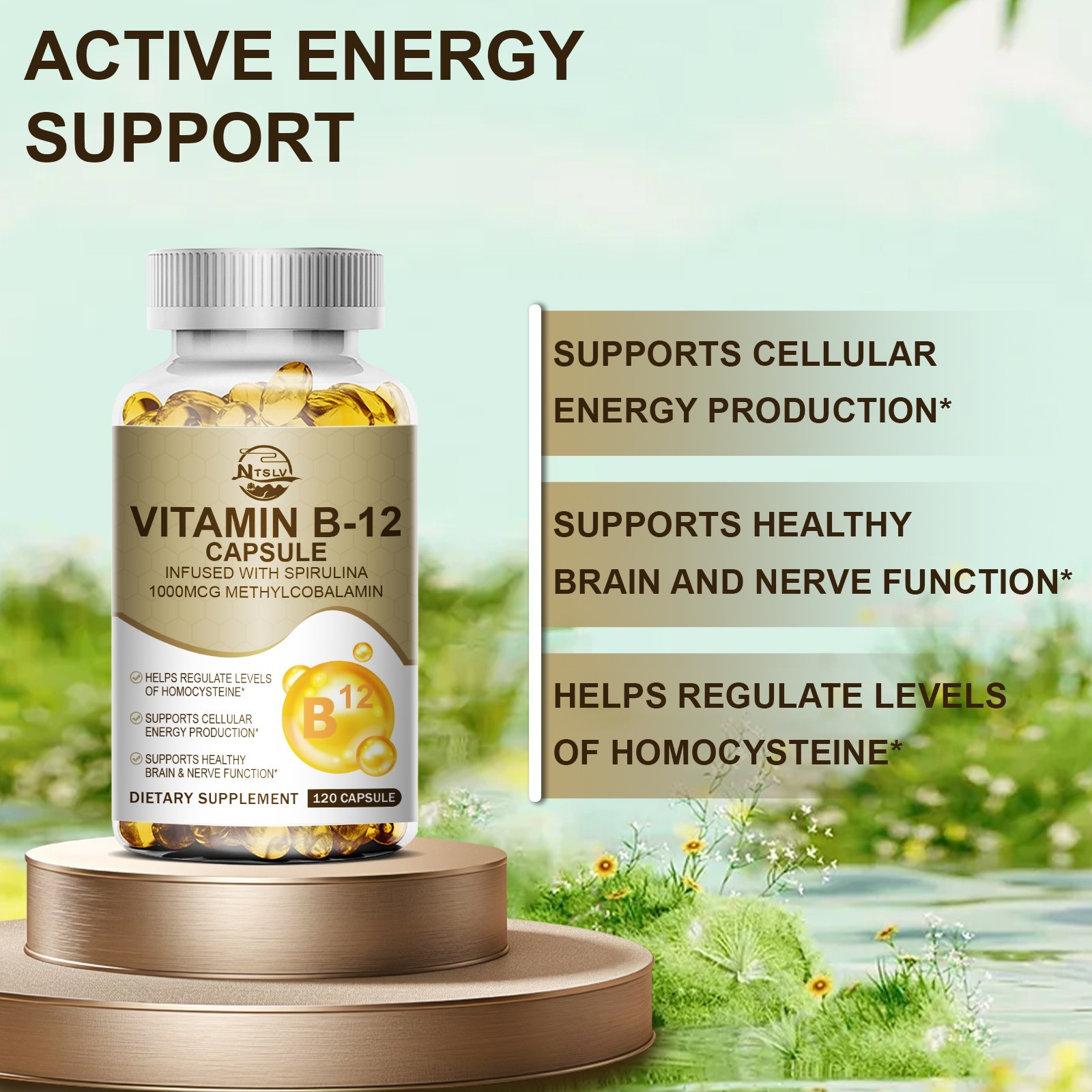 Vitamin B12 Extra 1000 mcg, B12 Vitamin Supplement for Energy Metabolism Support