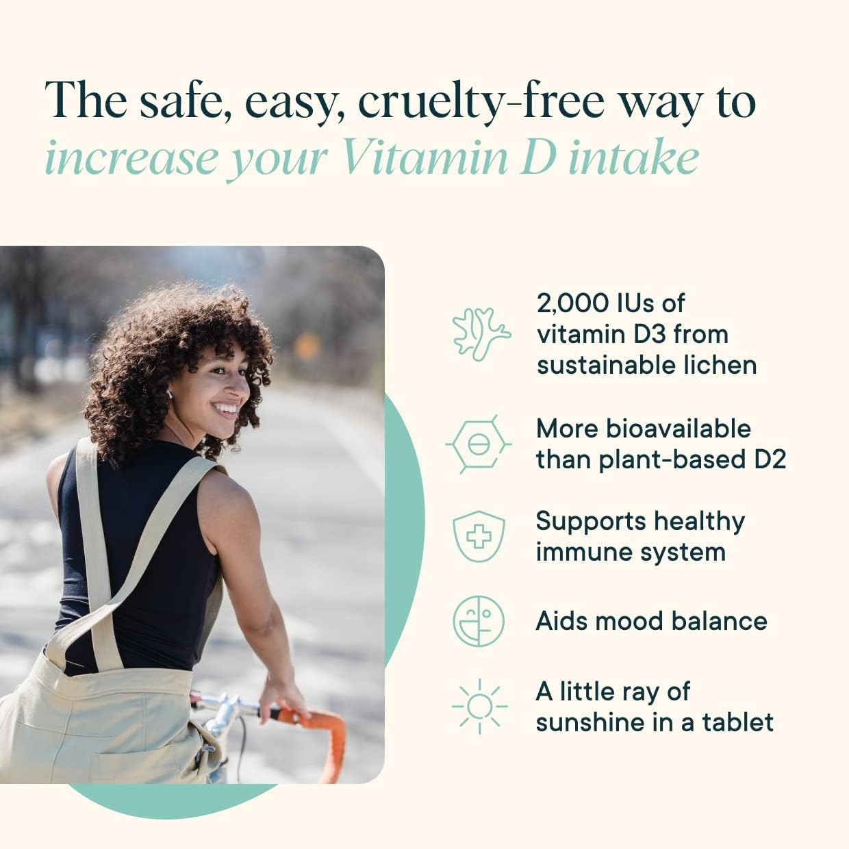 Ora Organic Vitamin D3 2000IU – Vegan Vitamin D Chewables from Lichen for Bon…