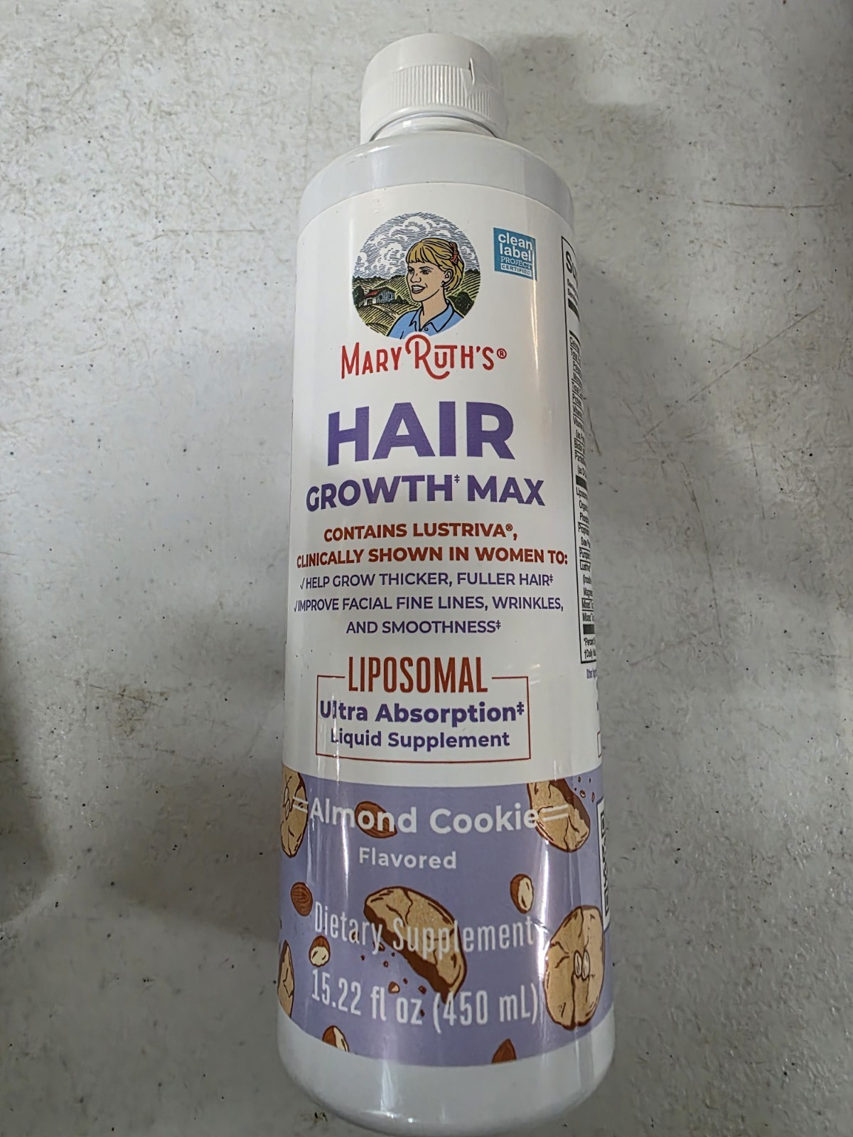 Organics Lustriva Liposomal Hair Growth Liquid Supplement 15.22oz New 12/2027