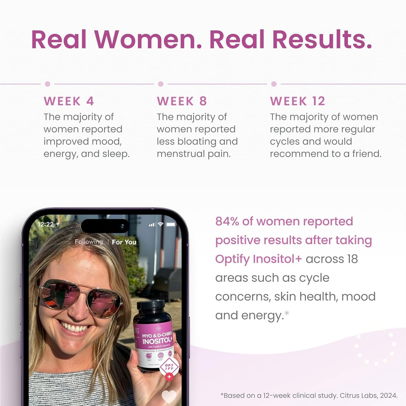 Optify Myo & D-Chiro Inositols W/ Vitamin D3 and Folate Hormone & Ovarian Health