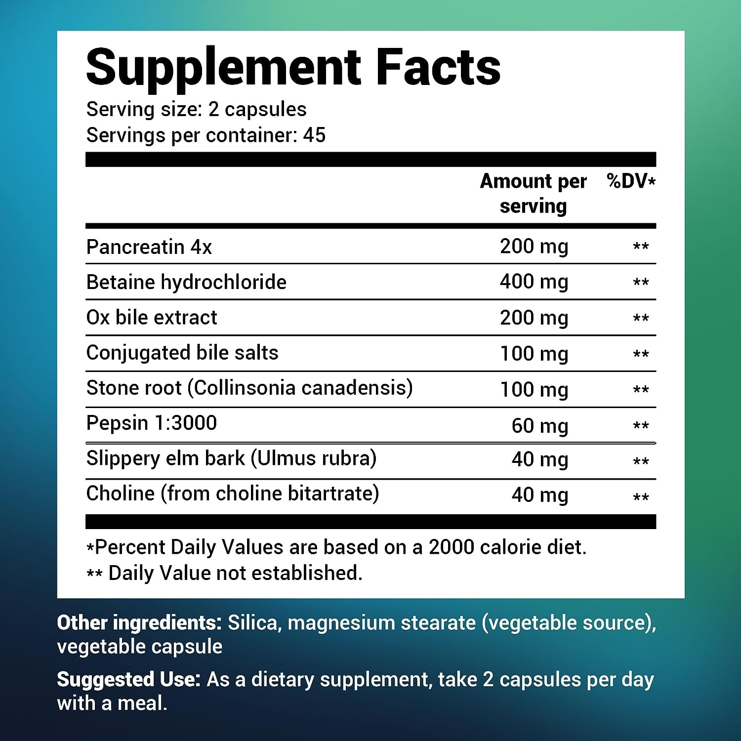 Dr. Berg Gallbladder Formula Extra Strength Made Purified Bile Salts & Ox Bile D