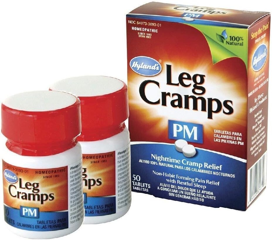 Natural Leg Cramps PM Tablets – Pack of 2 Boxes x 50 Tablets, Nighttime Soothing