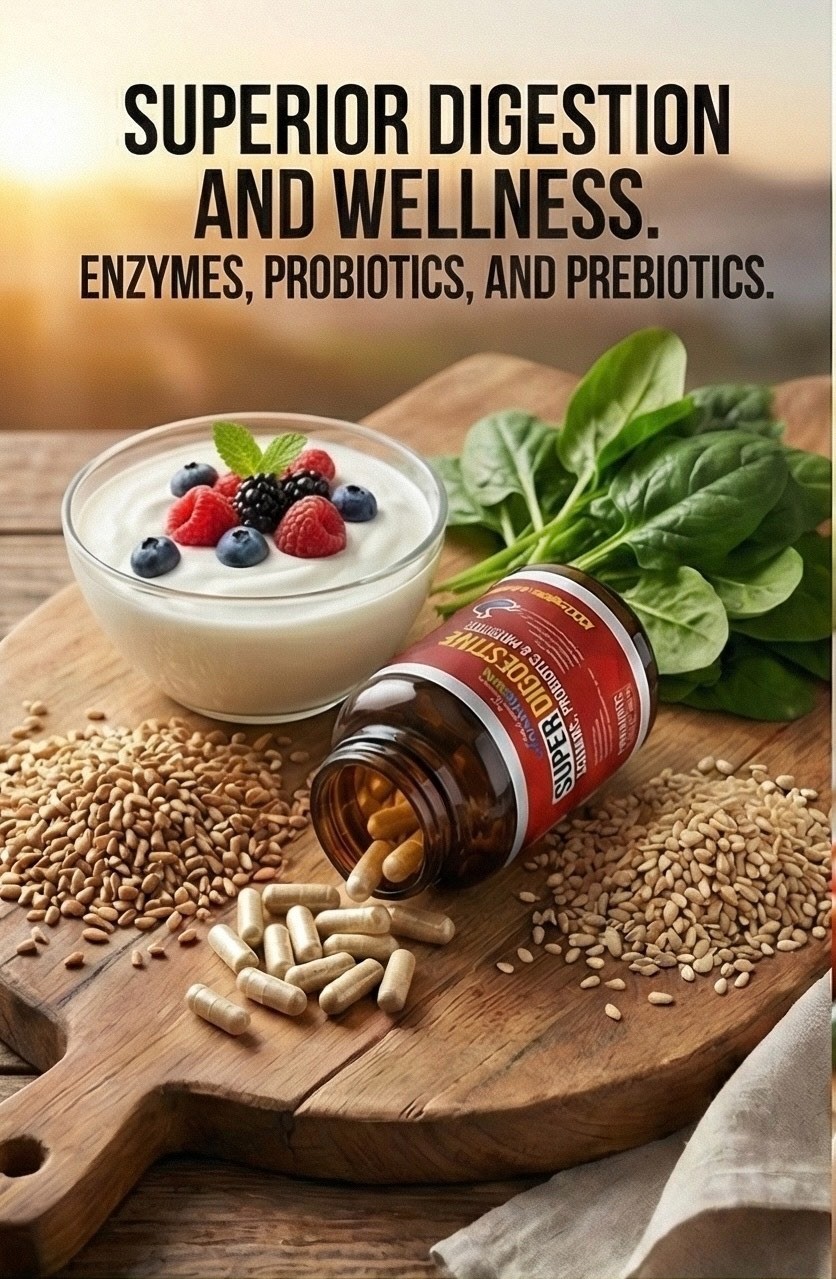 Digestive Enzymes Prebiotic & Probiotics Gas, Constipation & Bloating Relief 100