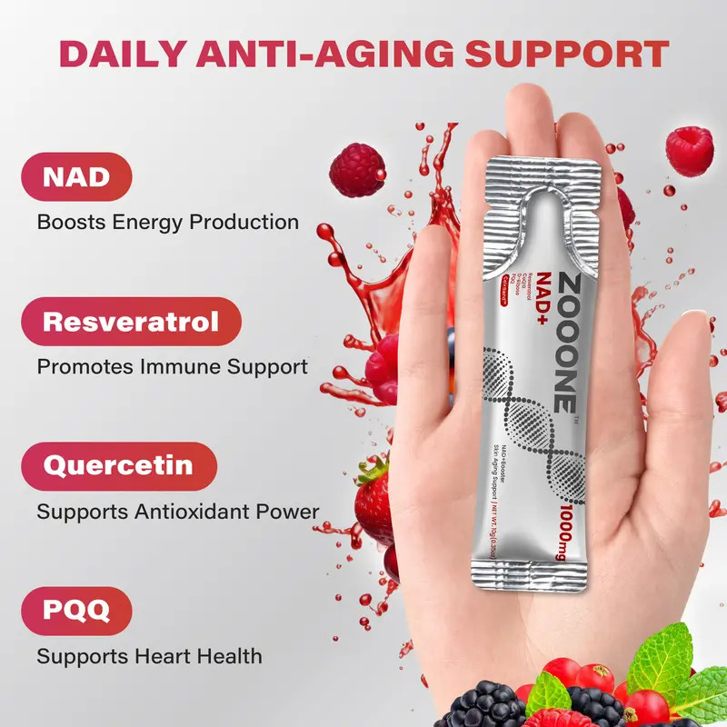 ZOOONE NAD+ Drink Mix – Skin & Energy Support – Berry 30pk