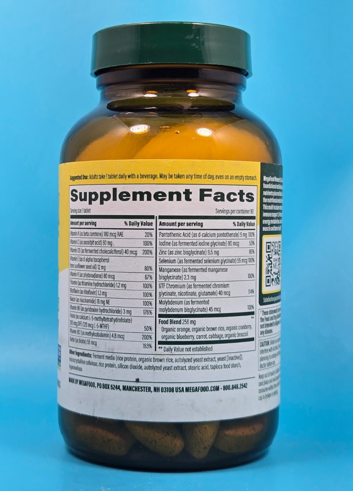 MegaFood Women 55+ One Daily Multivitamin 90 Count Exp 04/2028+