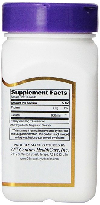 21st Century Gelatin 600mg Capsules 100ct – Expiration Date 11-2024