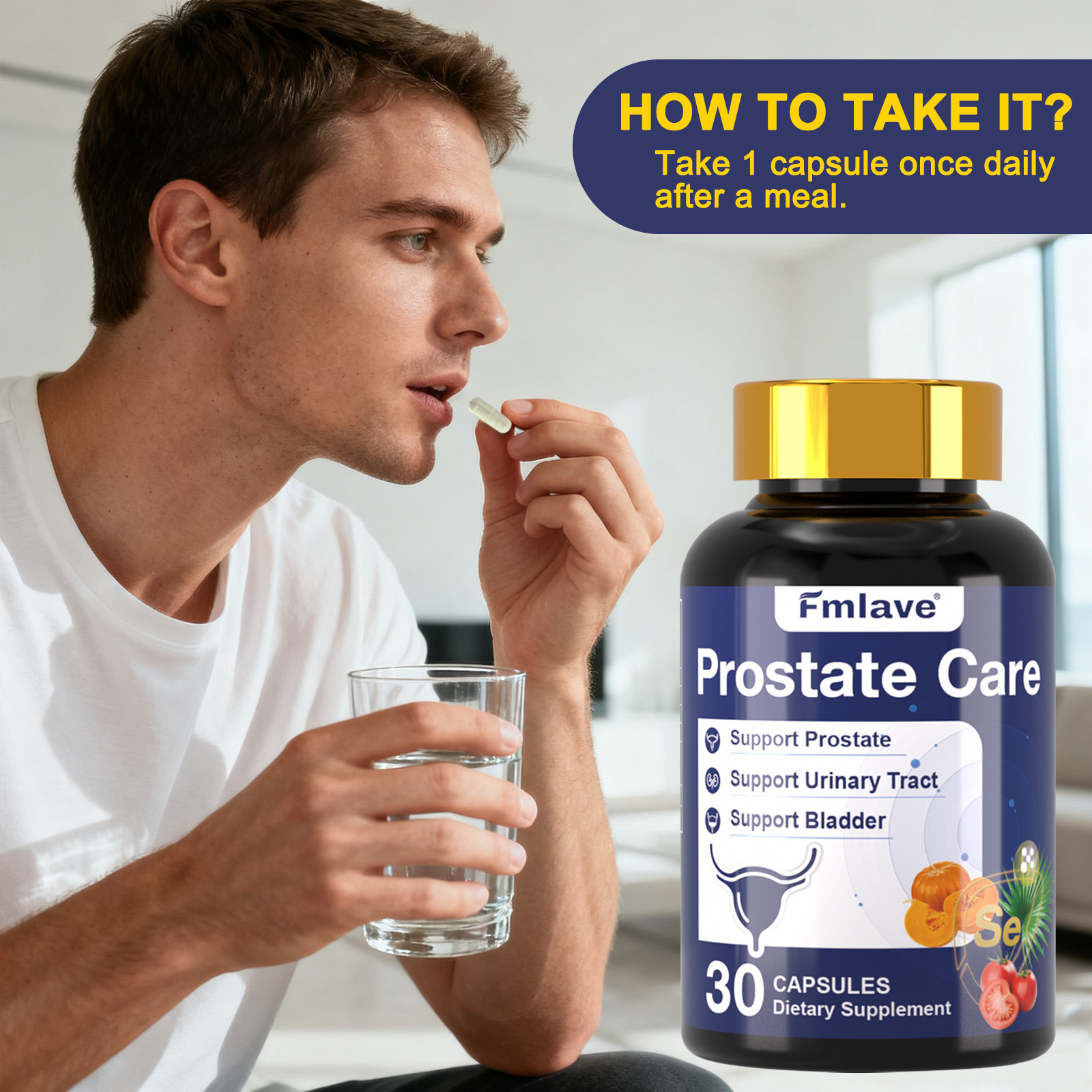 6 pack Fmlave Prostate Advanced Prostate Supplement, Saw Palmetto Lycopene 180ct