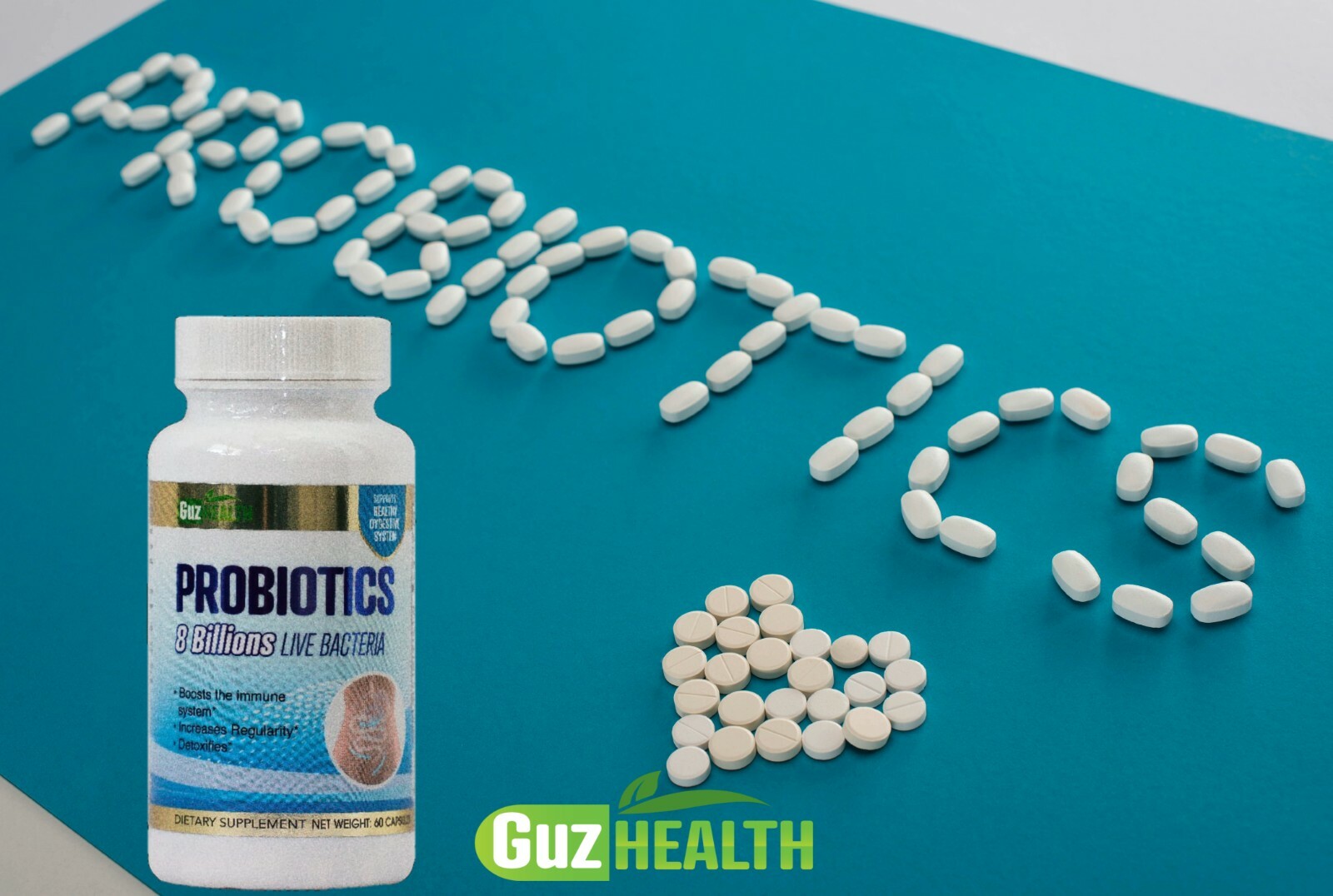 PROBIOTICS – 2x 8 Billion LIVE Bacteria 60 Capsules & FREE VITAMIN C 120CAPSULES