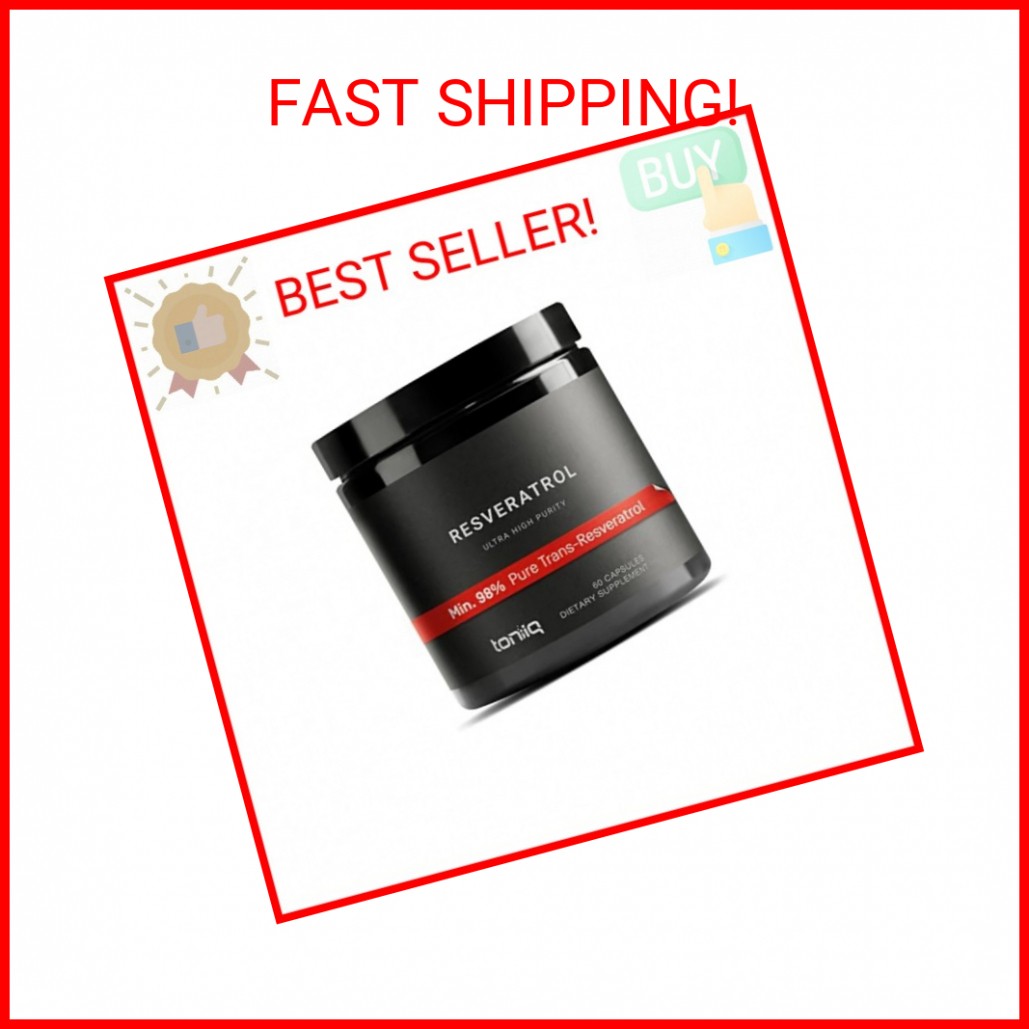 Toniiq Ultra High Purity Resveratrol Capsules – 98% Trans-Resveratrol – Highly P
