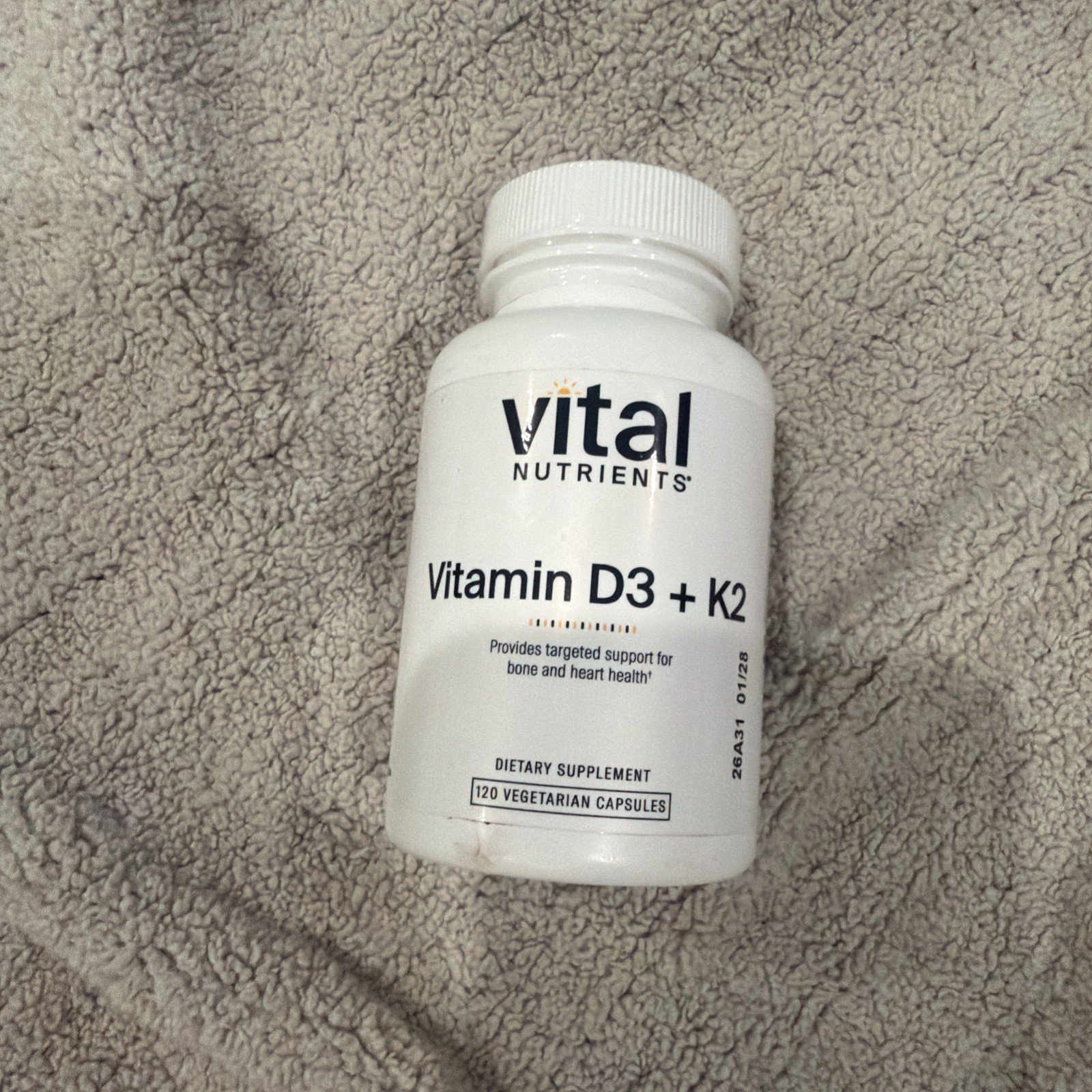 Vital Nutrients Vitamin D3 + K2 | 2000 IU | Vitamin D3 K2 Supplement 120 CAPS!!