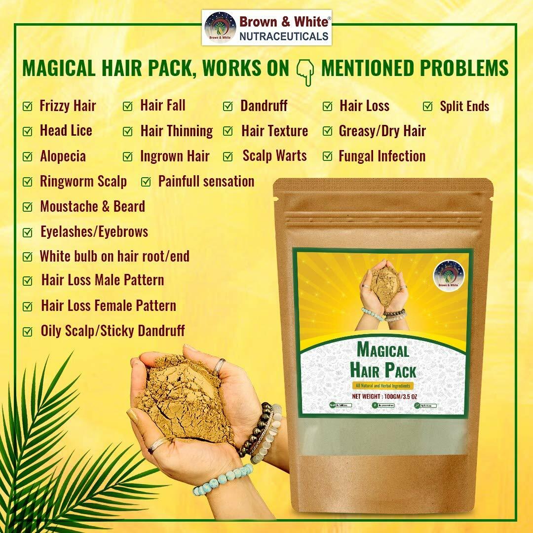 Brown & White Magical HAIR PACK for All Type of Hairs – 100gm