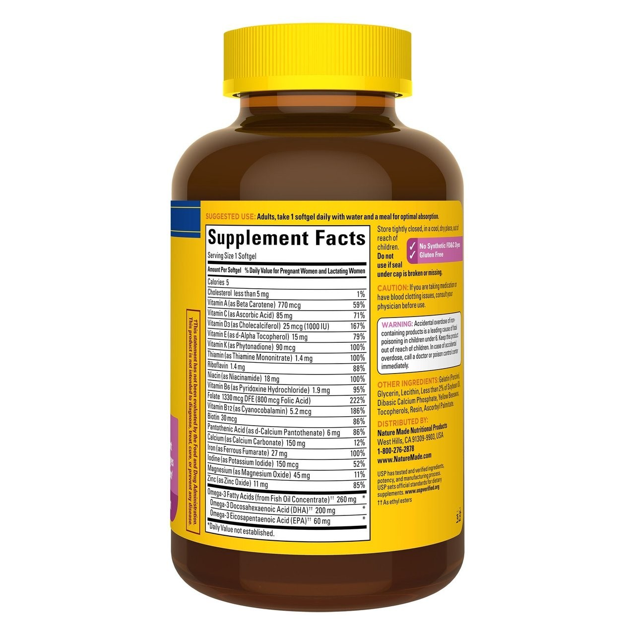 Nature Made Prenatal Folic Acid + DHA, 150 Softgels