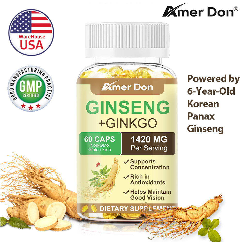 Ginkgo Biloba + Panax Ginseng Memory & Focus Supports Healthy Blood Circulation
