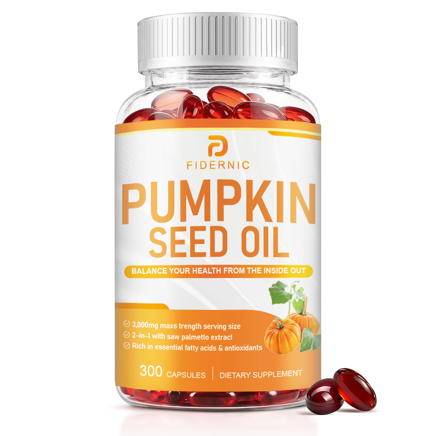 2 Bottle Pumpkin Seed Oil 3000mg Per Serving 300 Capsules Dietary Supplement