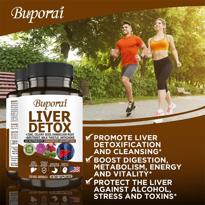 Liver Detox 120pcs, Supports Gut and Digestive Health, Metabolism, Protect Liver